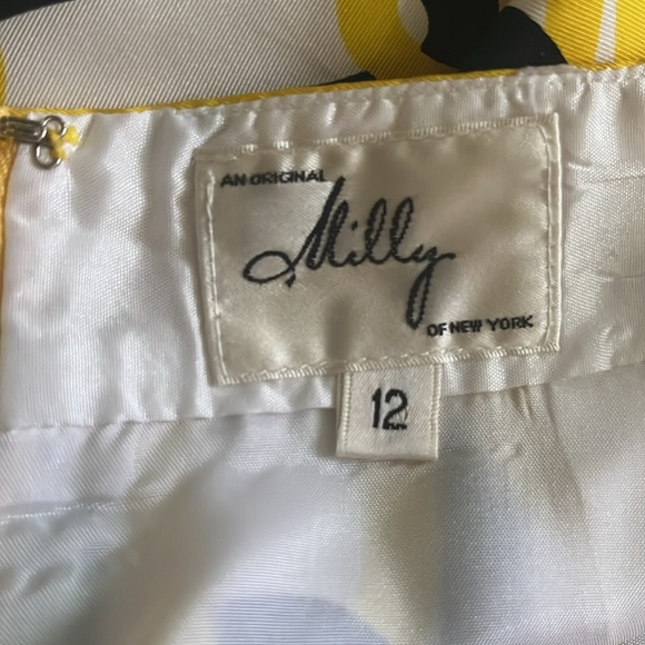 Milly 100% Silk Chain Link Halter Navy & Yellow - Picture 10 of 11